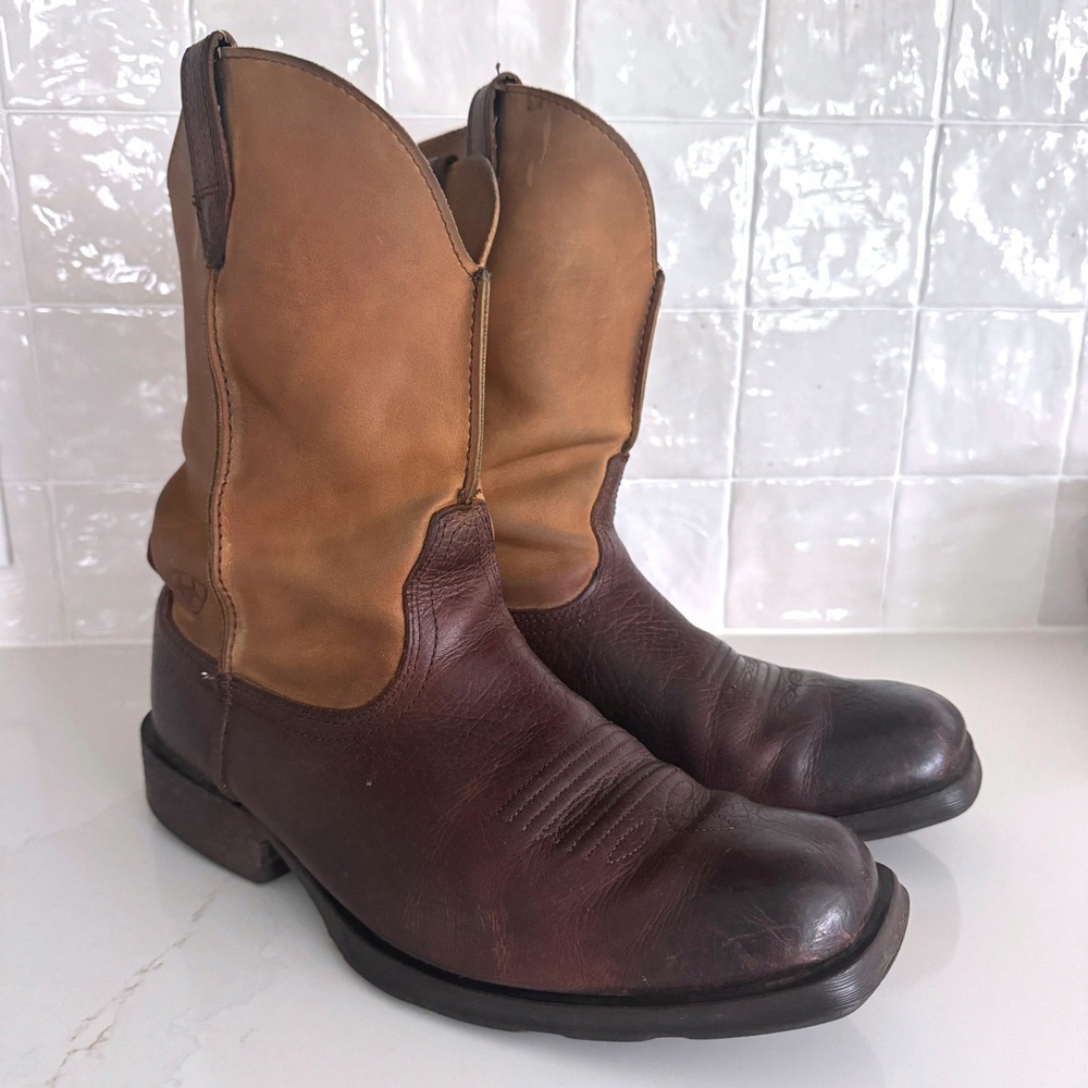 Ariat Rambler Western Boots Mens 10.5 EE Brown Leather Square Toe Distressed